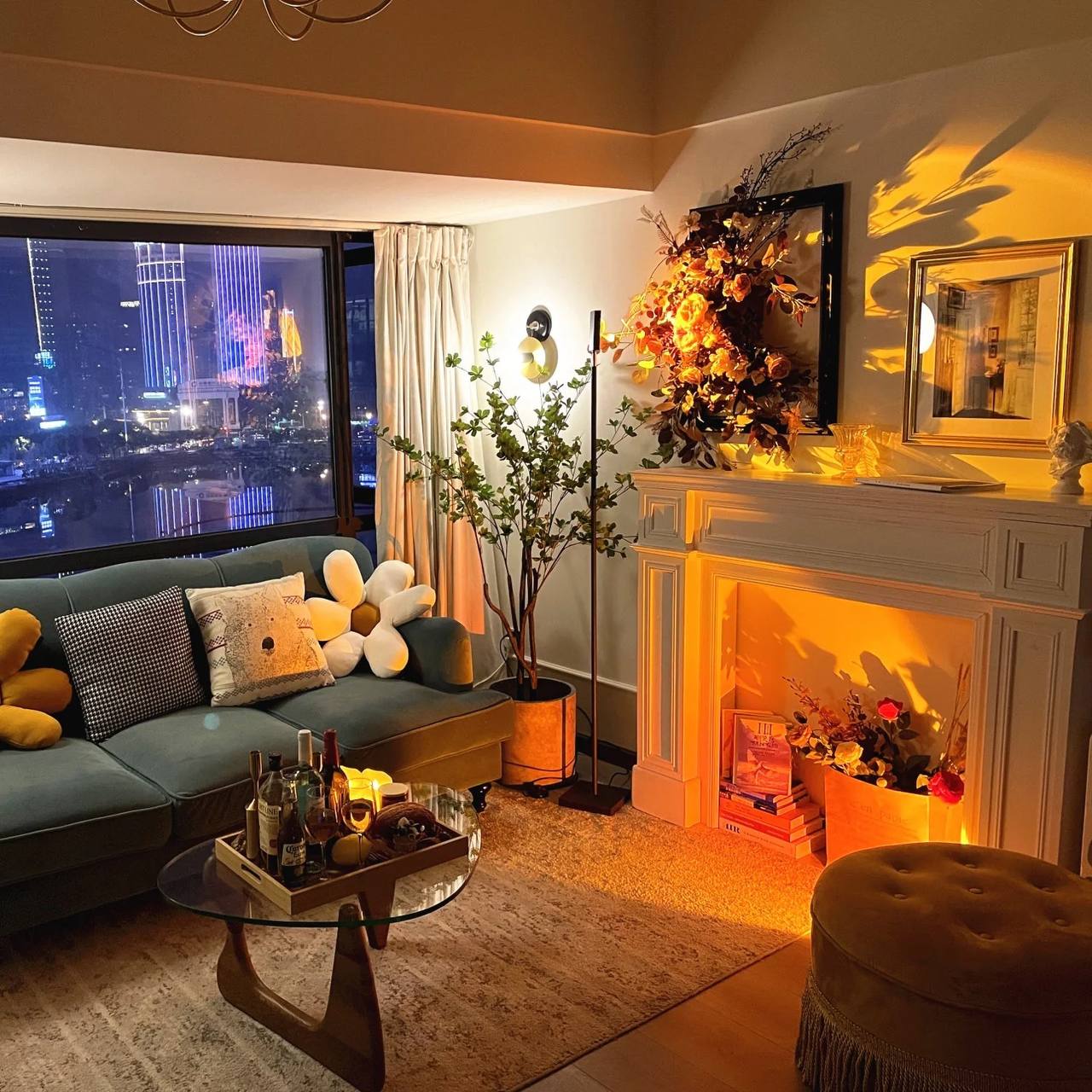 Sleek LED Floor Lamp with Ambient Glow Effect