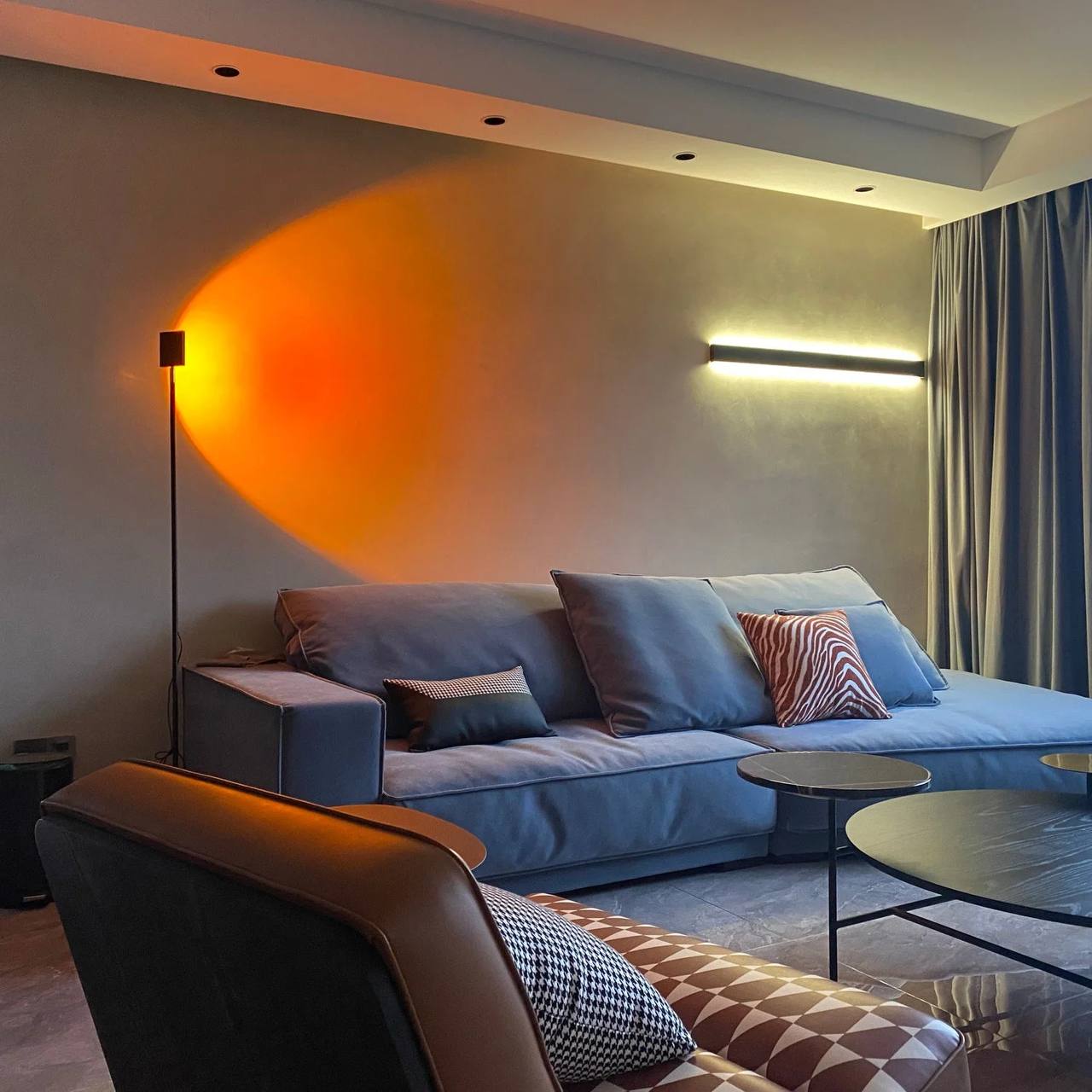Sleek LED Floor Lamp with Ambient Glow Effect
