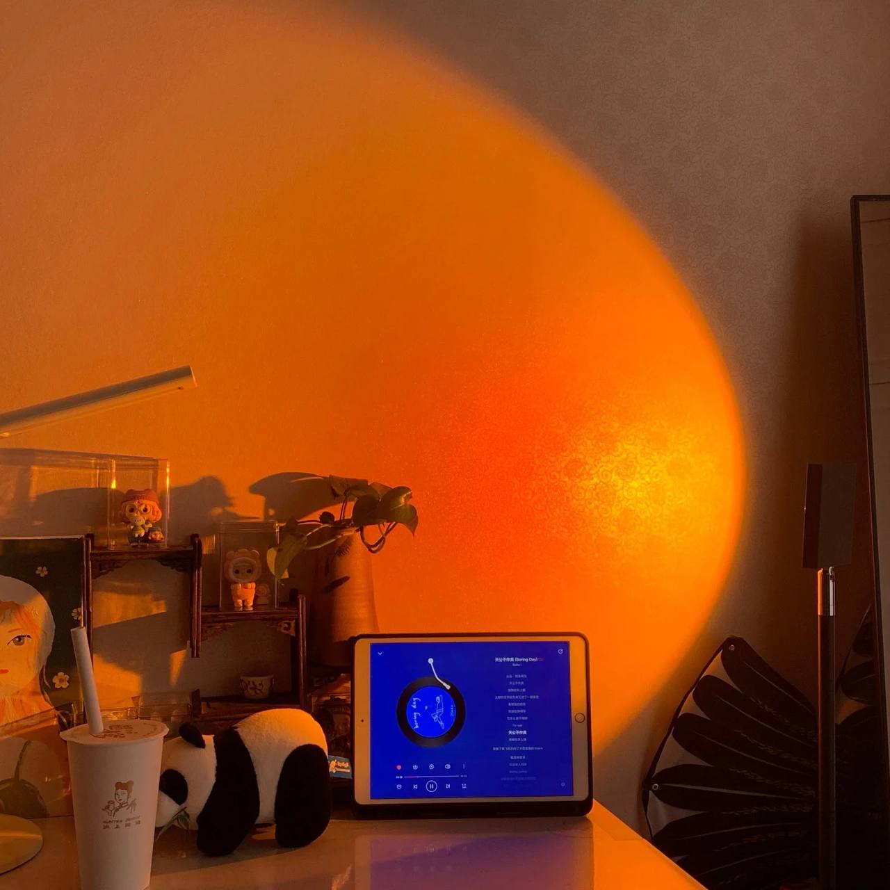 Sleek LED Floor Lamp with Ambient Glow Effect