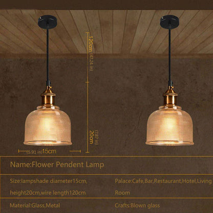 Classic Hanging Glass Lamp, Traditional Style Pendant