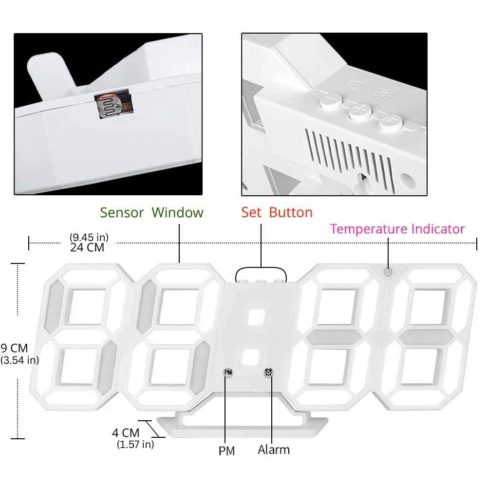 Contemporary LED Wall Clock with Adjustable Brightness