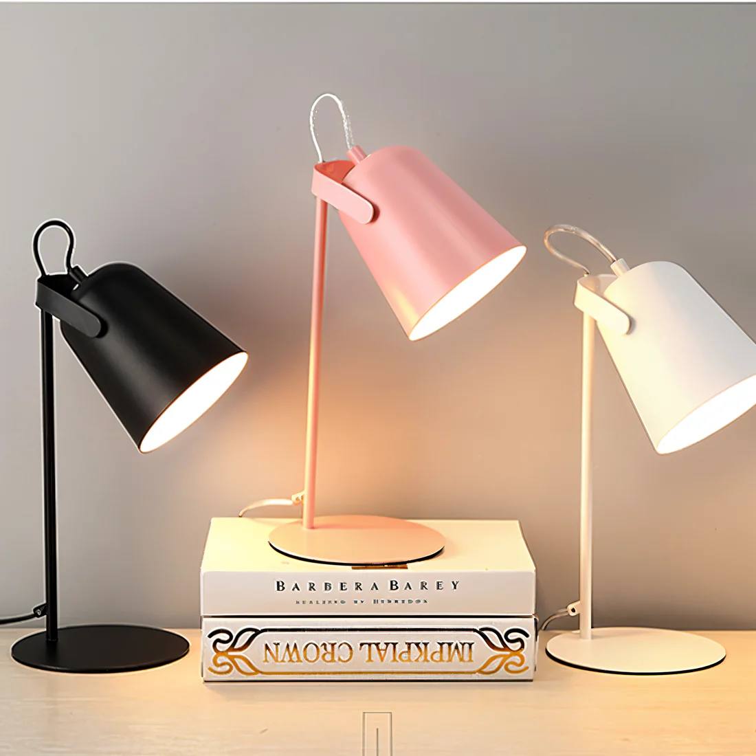 Chic Glass Table Lamp, Sleek Adjustable Office Lamp