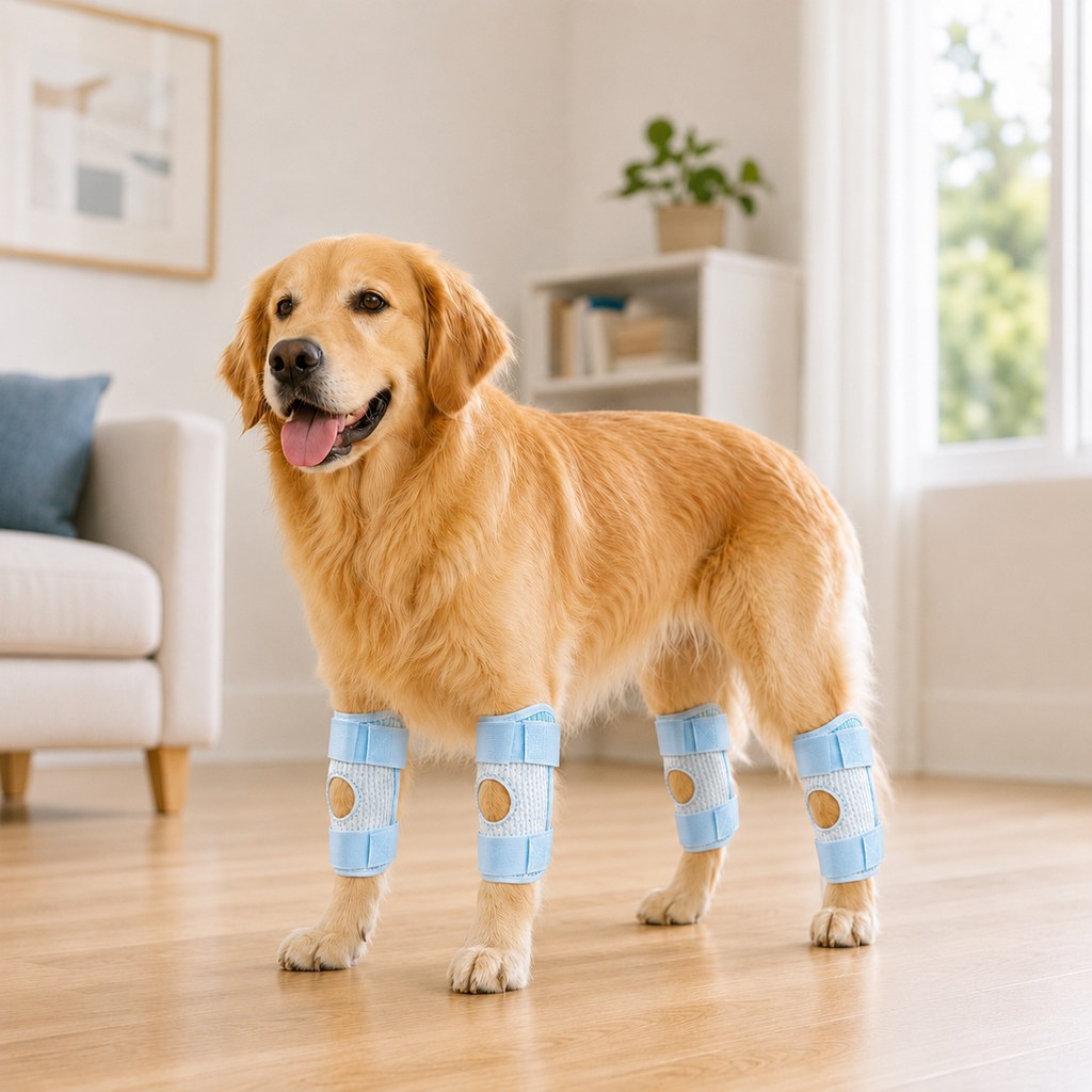 Ortekor Dog Knee Support Brace for Front & Rear Legs - Adjustable Joint Support Sleeve for Senior Dogs, Active Dogs & Everyday Mobility Assistance