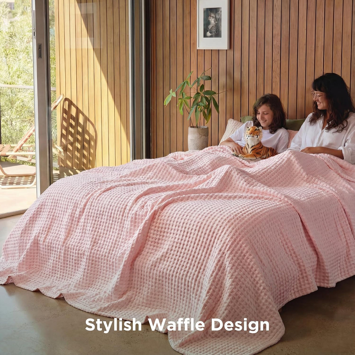 Cotton Throw Blanket Cooling, Bamboo Cooling Blanket for Hot Sleepers, Lightweight Queen Size Blanket for Summer