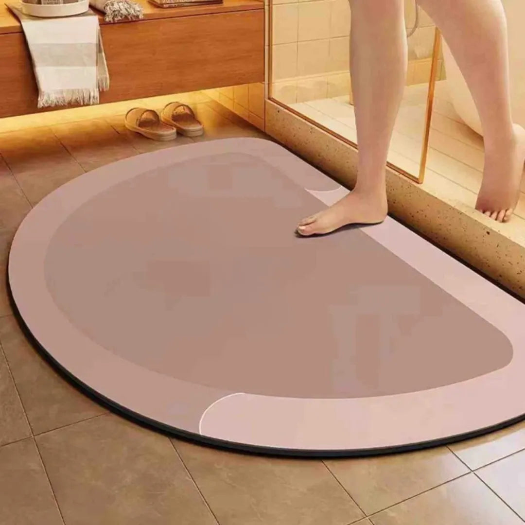 Quick-Dry Non-Slip Bath Mat with Moisture-Wicking Core for Bathroom, Shower & Toilet