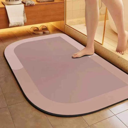 Quick-Dry Non-Slip Bath Mat with Moisture-Wicking Core for Bathroom, Shower & Toilet