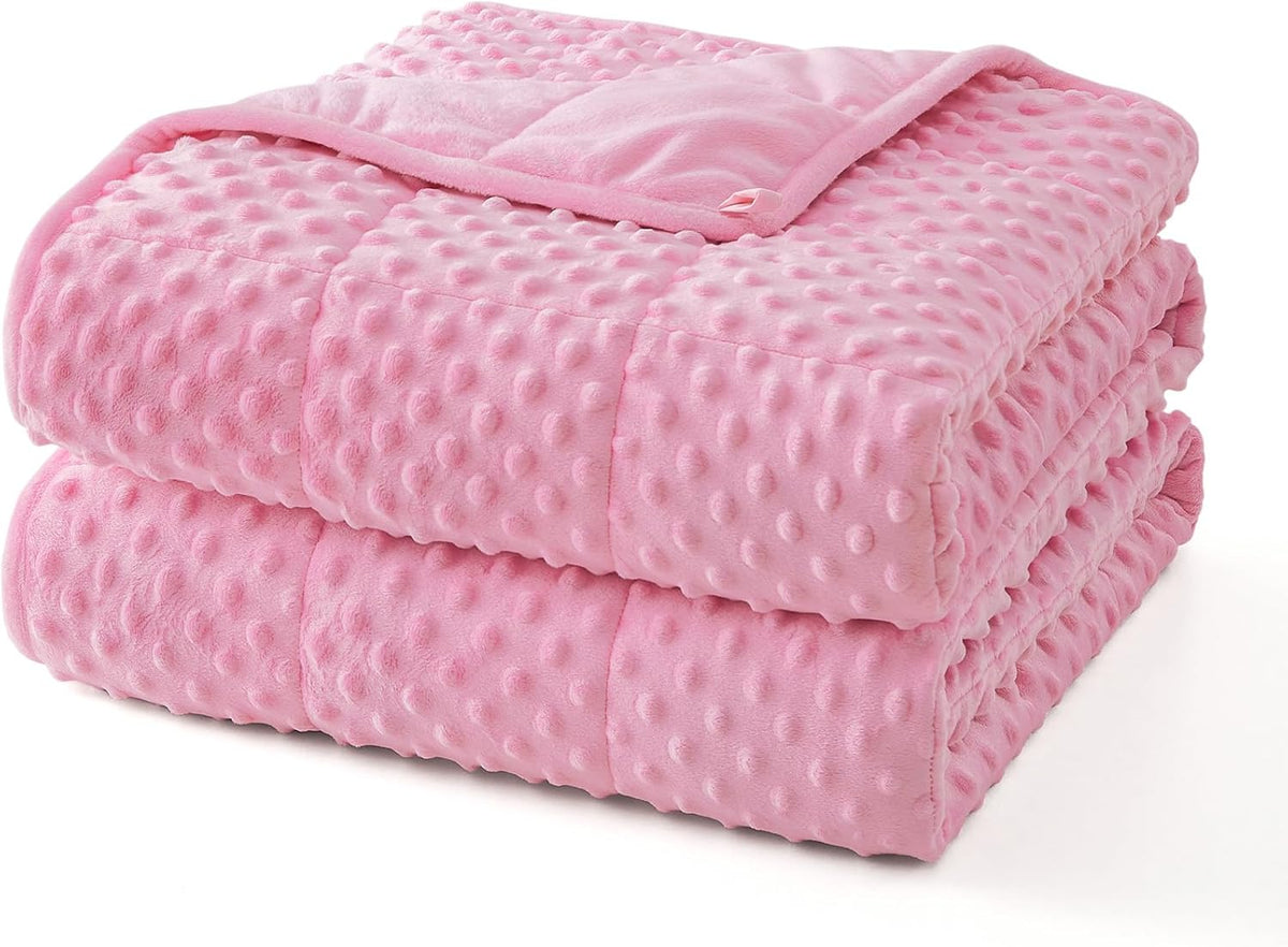 Cozy Comfort | Dots Weighted Blanket with Cooling Microfiber | All-Season Softness for Ultimate Relaxation