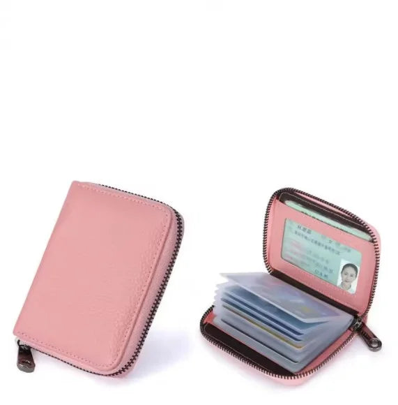 Slim Multi-Slot Card Holder Wallet with RFID Protection for Women – Compact Leather Credit Card Organizer Case for Purse, Travel &