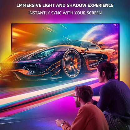 Smart RGBIC LED Bias Lighting for 55-75 inch TVs with Camera-Driven Color Matching and Bluetooth App Control