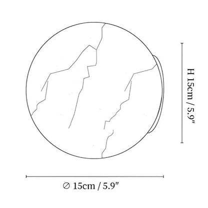 Compact Alabaster Sconce 5 in Globe Natural Stone Diffuser Modern Minimalist Lighting for Bedroom Hallway Entryway Accent Wall Mount Fixture