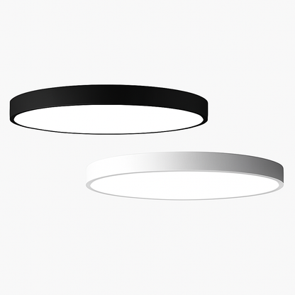 Flush Mount LED Ceiling Light with Frosted Glass Diffuser – Dimmable Round Fixture for Bedroom Kitchen Living Room – Iron Frame 9–24 Inch Mo
