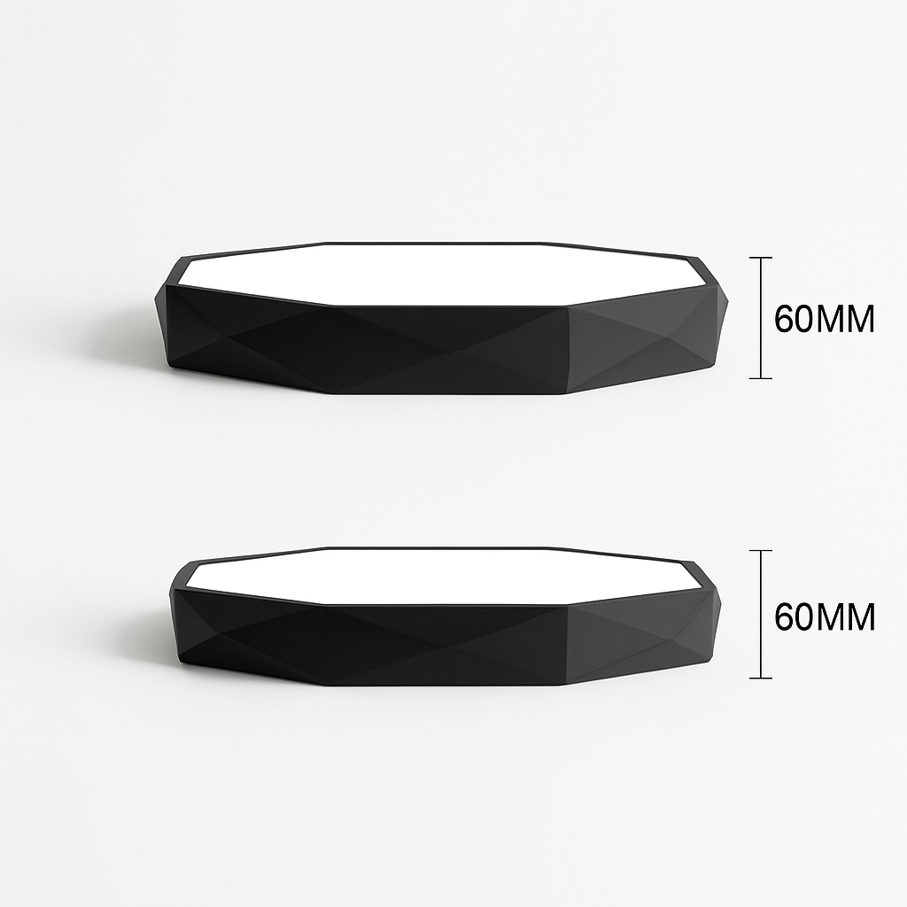 Octagon LED Flush Mount Ceiling Light – Ultra-Slim Modern Fixture with Integrated LEDs for Bedroom, Living Room & Hallway