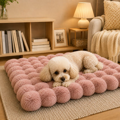 Ortekor Plush Cat Bed Mat for Indoor Naps - Non-Slip Washable Faux Fur Cushion for Cats & Small Dogs