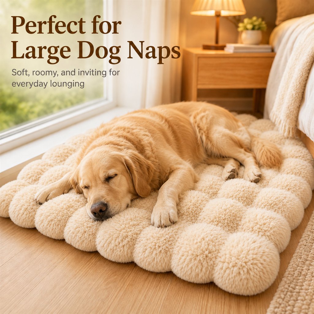Ortekor Plush Cat Bed Mat for Indoor Naps - Non-Slip Washable Faux Fur Cushion for Cats & Small Dogs