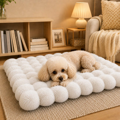 Ortekor Plush Cat Bed Mat for Indoor Naps - Non-Slip Washable Faux Fur Cushion for Cats & Small Dogs