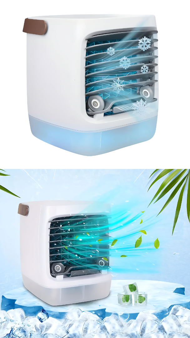 Portable Evaporative Personal Air Cooler – USB Rechargeable Desktop Fan with Adjustable Speed & Quiet Operation for Home, Office & Travel
