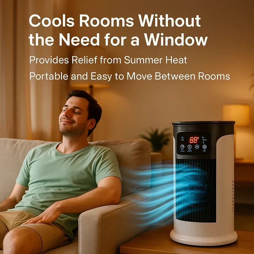 Personal Evaporative Cooler with Humidifier 5-in-1 Compact Floor Standing Unit 18W Quiet Desktop Cooling Fan for Home Office Bedroom Dorm