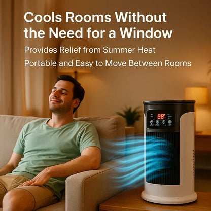 Personal Evaporative Cooler with Humidifier 5-in-1 Compact Floor Standing Unit 18W Quiet Desktop Cooling Fan for Home Office Bedroom Dorm
