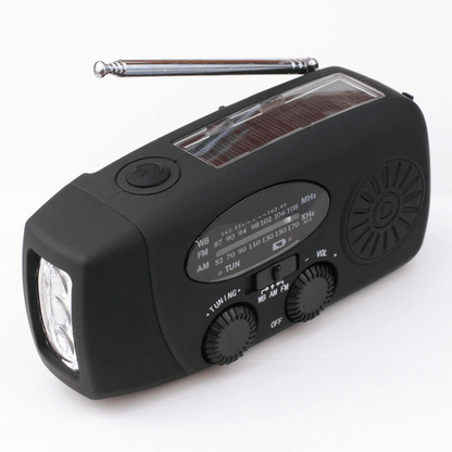 Emergency Hand-Crank Radio with Solar Power, Flashlight & Phone Charger for Camping, Blackouts & Outdoor Survival