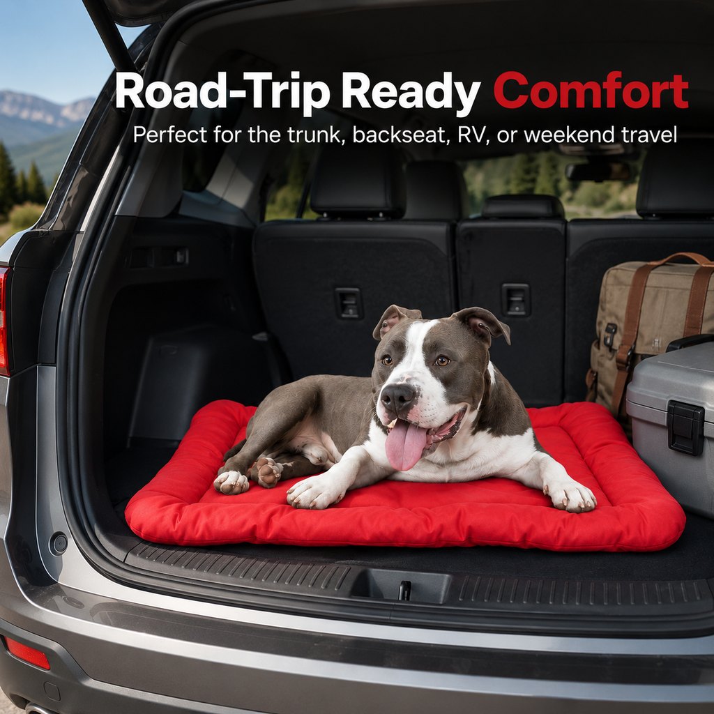 Ortekor Portable Outdoor Dog Bed for Camping &Car Travel - Roll-Up Mat for Clean, Comfortable Rest
