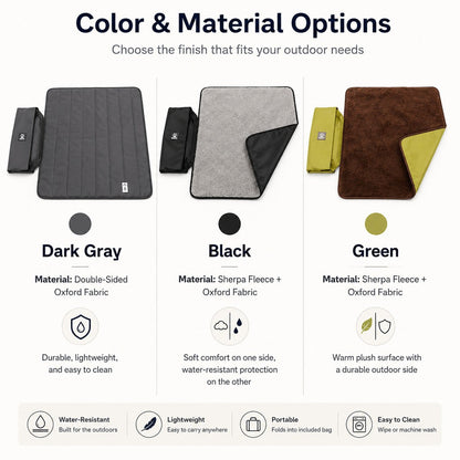 Ortekor Portable Outdoor Pet Mat with Carry Bag - Foldable Travel Dog Blanket for Parks, Camping & Road Trips