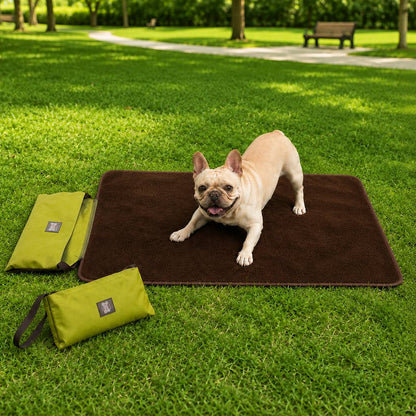 Ortekor Portable Outdoor Pet Mat with Carry Bag - Foldable Travel Dog Blanket for Parks, Camping & Road Trips