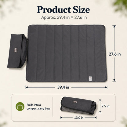 Ortekor Portable Outdoor Pet Mat with Carry Bag - Foldable Travel Dog Blanket for Parks, Camping & Road Trips
