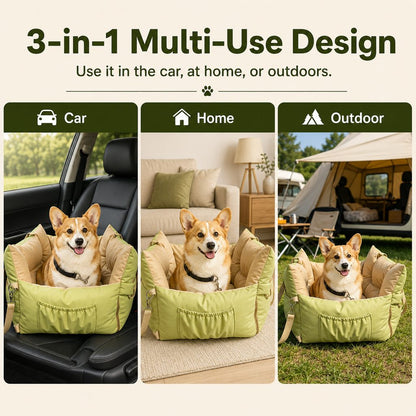 Ortekor Portable Pet Car Bed for Road Trips, Camping & Home Lounging - Cozy, Secure Rest Spot for Small to Medium Dogs