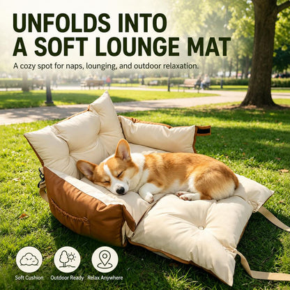 Ortekor Portable Pet Car Bed for Road Trips, Camping & Home Lounging - Cozy, Secure Rest Spot for Small to Medium Dogs