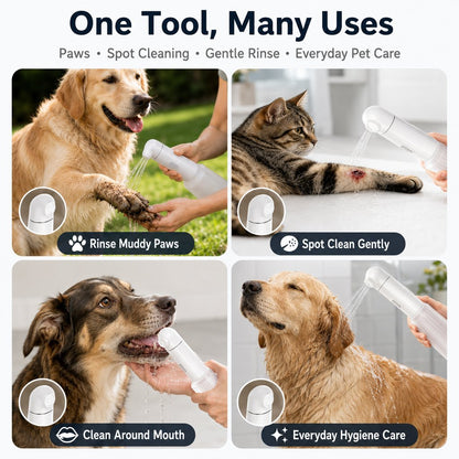Ortekor Portable Pet Rinser for Muddy Paws After Walks - USB-C Rechargeable 2-Mode Dog & Cat Cleaning Sprayer