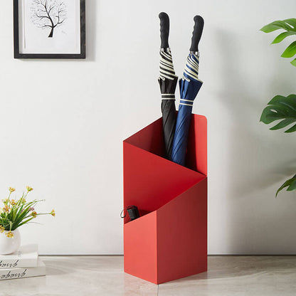 Metal Entryway Caddy for Rain Gear 20 in Height Red Freestanding Organizer for Hallways Porches Apartments Small Space Storage with Drip Tra