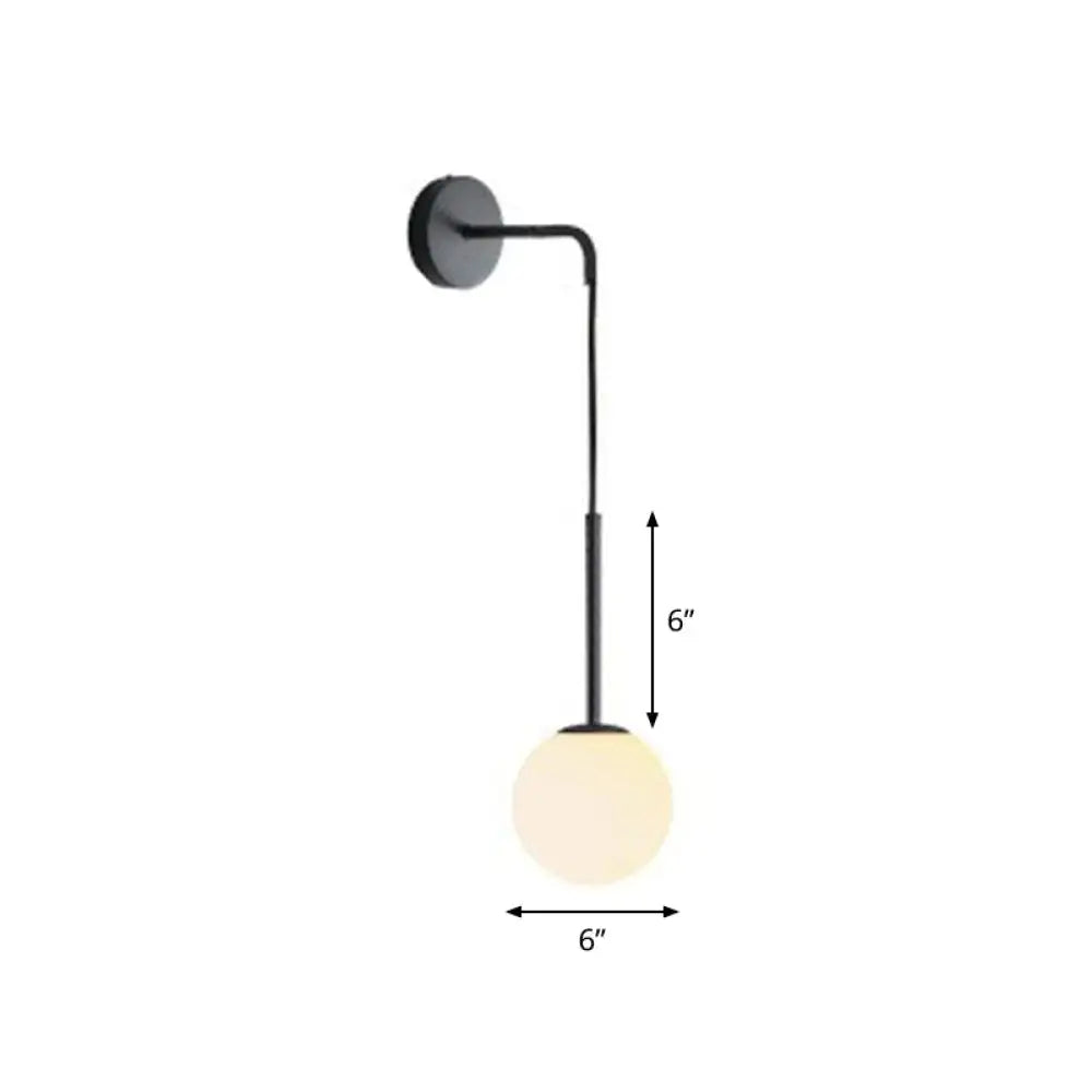 Contemporary Globe Sconce – Single-Light Fixture with Clear or Frosted Sphere – Wall-Mount Accent for Hallway, Bedside & Living Room