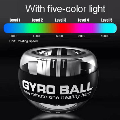 Gyroscopic Grip Strengthener with LED Light – Spin-Resistance Hand Exerciser for Forearm & Finger Conditioning, Rehab Training Tool