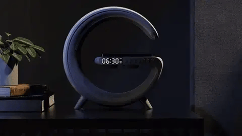 Smart Alarm Clock | 15W Wireless Charger & Bluetooth Speaker | Stylish Ambient Lamp for Relaxation