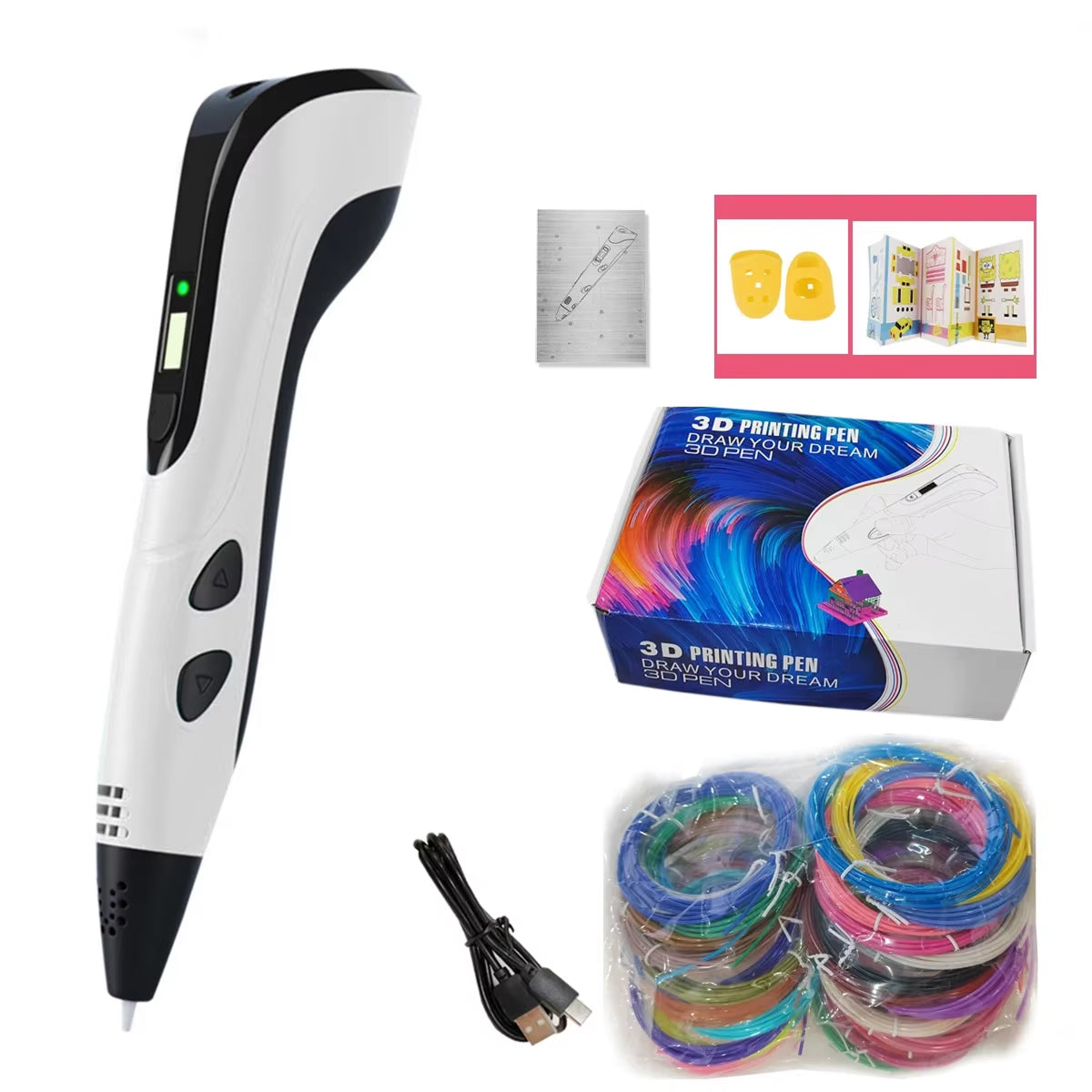 3D Drawing Pen for Kids – Three Speed Levels, Lightweight Design, LCD Monitor, Standard Filament Compatible