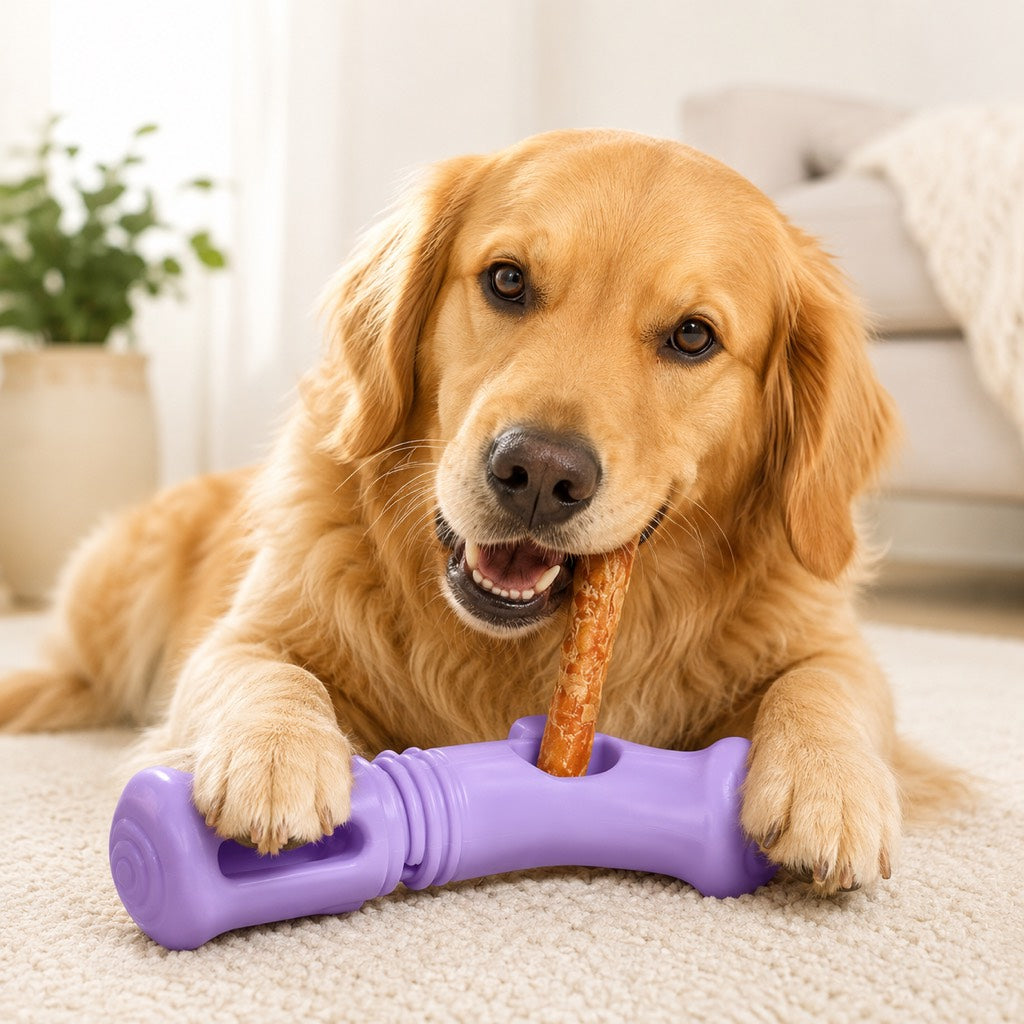 Ortekor Dog Chew Stick Holder for Safer Treat Time at Home - Twist-to-Lock Treat Holder Helps Reduce Last-Bite Risk & Keeps Fingers Away