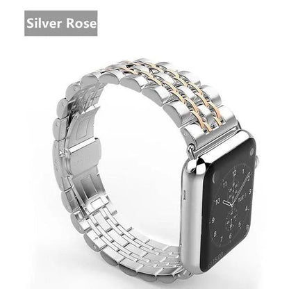 Metal Band and Protective Case Bundle for 38-44mm Apple Watch