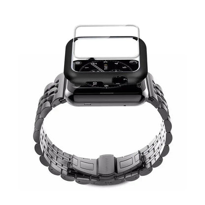 Metal Band and Protective Case Bundle for 38-44mm Apple Watch