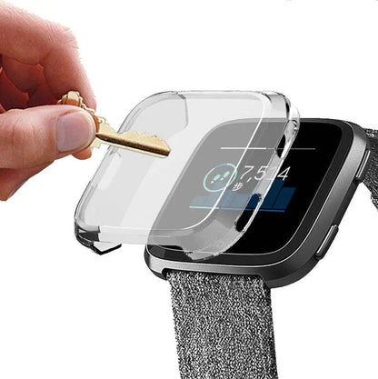 Snap-On Case & Screen Shield for Fitbit Versa 2 – Full-Body Edge Protection, Touch-Friendly Clear TPU Cover