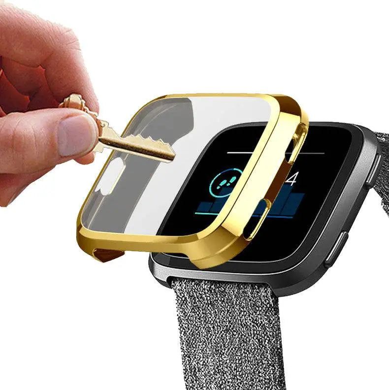 Snap-On Case & Screen Shield for Fitbit Versa 2 – Full-Body Edge Protection, Touch-Friendly Clear TPU Cover