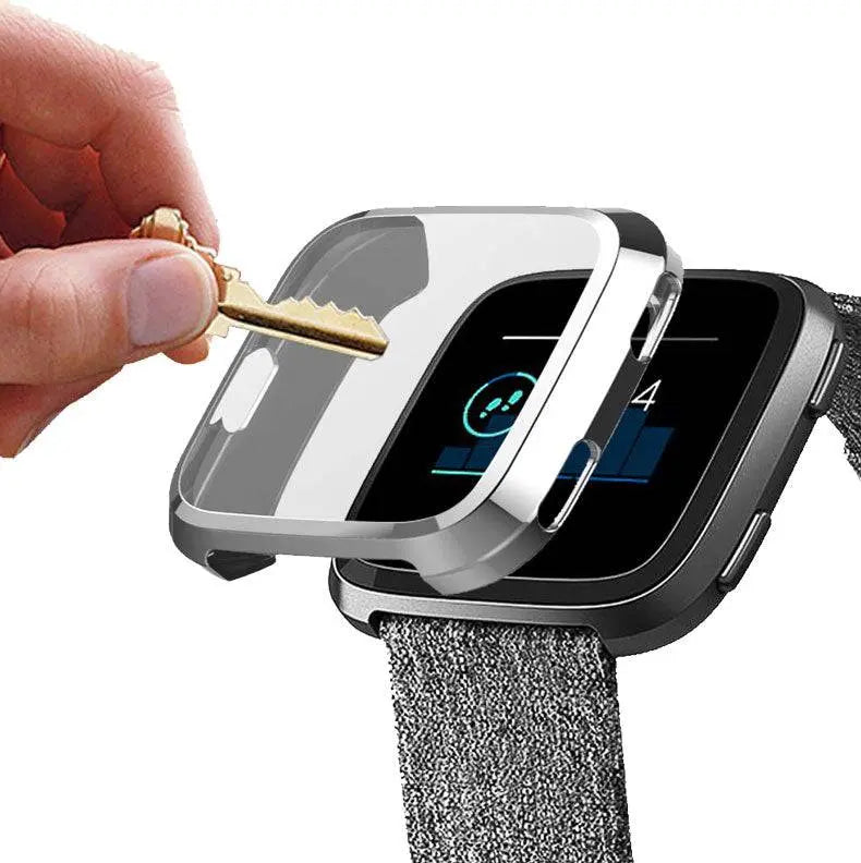 Snap-On Case & Screen Shield for Fitbit Versa 2 – Full-Body Edge Protection, Touch-Friendly Clear TPU Cover