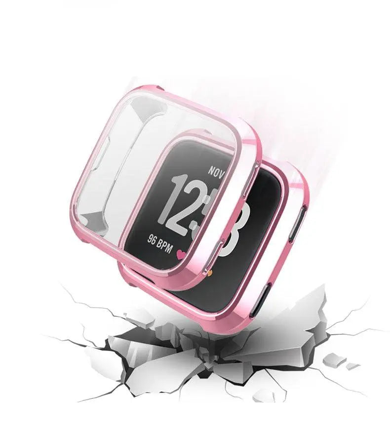 Snap-On Case & Screen Shield for Fitbit Versa 2 – Full-Body Edge Protection, Touch-Friendly Clear TPU Cover