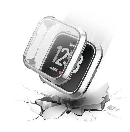Snap-On Case & Screen Shield for Fitbit Versa 2 – Full-Body Edge Protection, Touch-Friendly Clear TPU Cover
