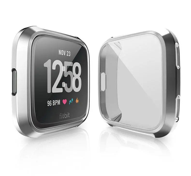 Snap-On Case & Screen Shield for Fitbit Versa 2 – Full-Body Edge Protection, Touch-Friendly Clear TPU Cover