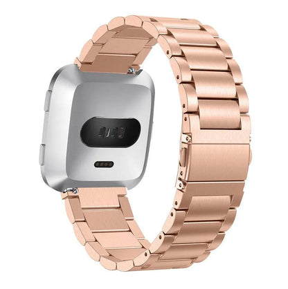 Replacement Steel Link Wristband for Fitbit Versa 2 Smartwatch – Adjustable Metal Fitness Tracker Strap for Women & Men