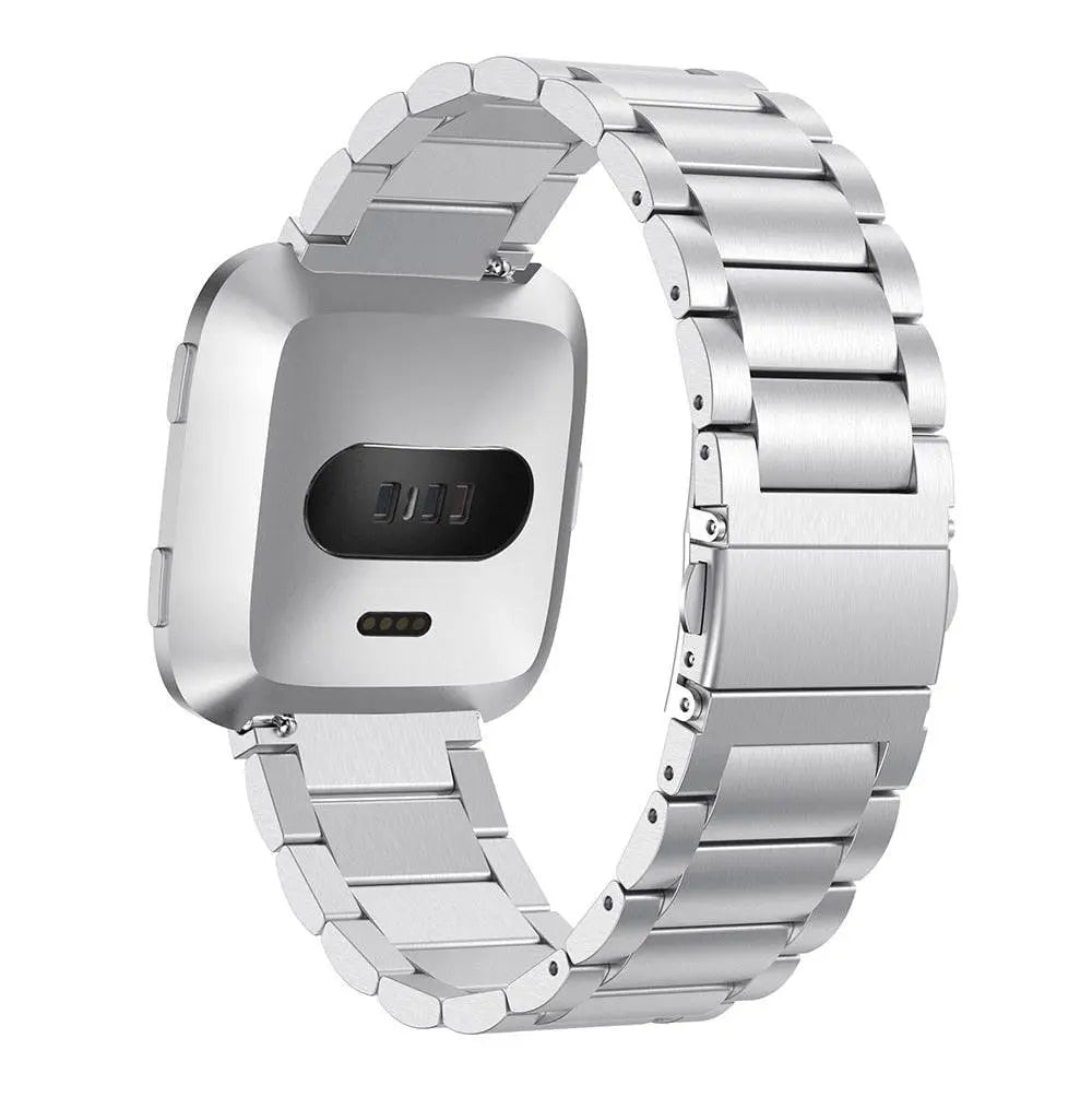 Replacement Steel Link Wristband for Fitbit Versa 2 Smartwatch – Adjustable Metal Fitness Tracker Strap for Women & Men