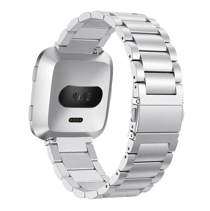Replacement Steel Link Wristband for Fitbit Versa 2 Smartwatch – Adjustable Metal Fitness Tracker Strap for Women & Men