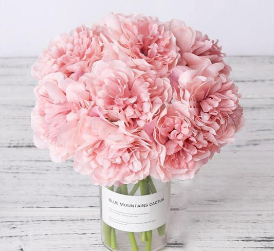 5-Pack Silk Faux Roses Artificial Flowers