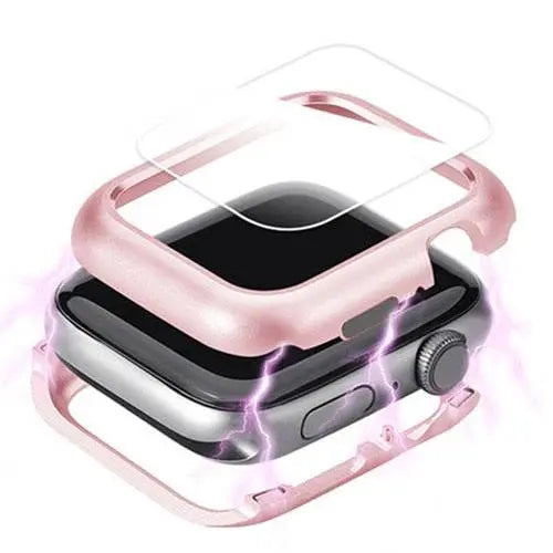 Reinforced Steel Watch Case with Tempered Glass Shield for Apple Watch Series 6/5/4 – 40mm & 44mm Protection