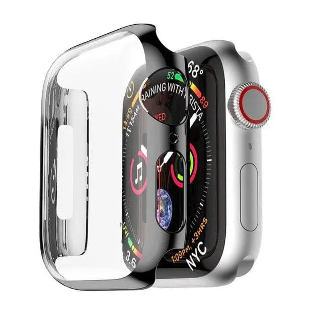Full-Coverage Apple Watch Case + Screen Guard – Polycarbonate Shell, Tempered Glass Display Protector, Precision-Fit Series 5 40mm/44mm